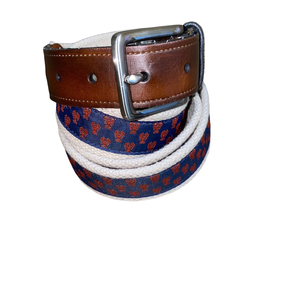 KKG Woven Ribbon Overlay Lobster Print Synthetic Leather red/blue size 44/110